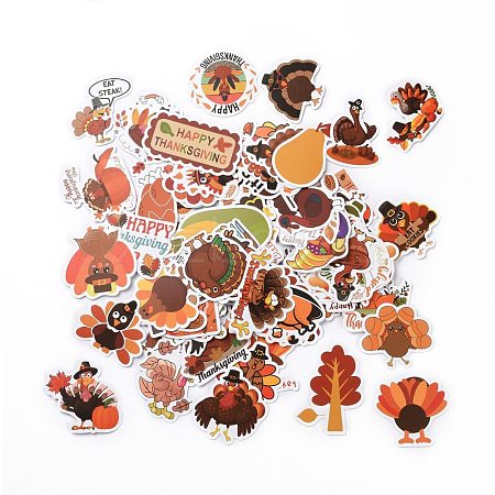 Thanksgiving Theme Cartoon Paper Stickers Set DIY-G066-26-1