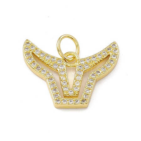 Rack Plating Brass Micro Pave Cubic Zirconia Pendants ZIRC-I061-11G-1