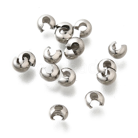 304 Stainless Steel Crimp Beads Covers STAS-P239-34P-03-1