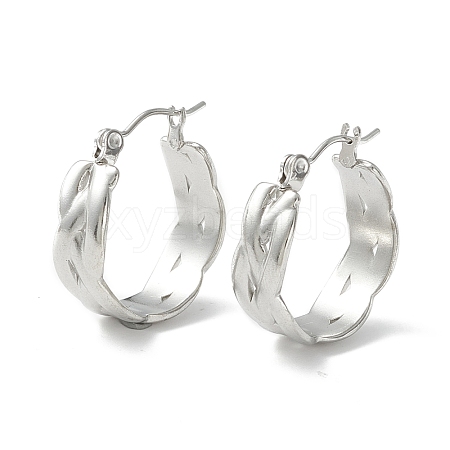 Non-Tarnish 304 Stainless Steel Wide Chunky Hoop Earrings for Women EJEW-P197-04P-1