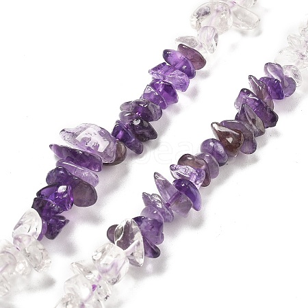 Natural Quartz Crystal & Amethyst Beads Strands G-L610-A27-01-1