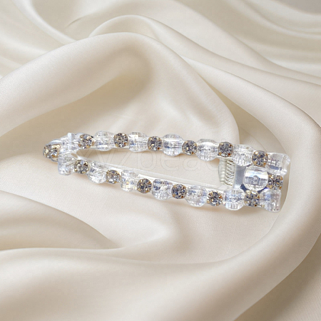 Crystal Glass Alligator Hair Clips PW-WG8A147-04-1