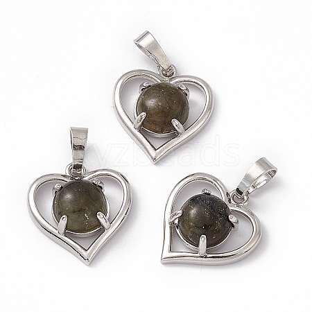 Natural Labradorite Pendants G-P484-04P-06-1