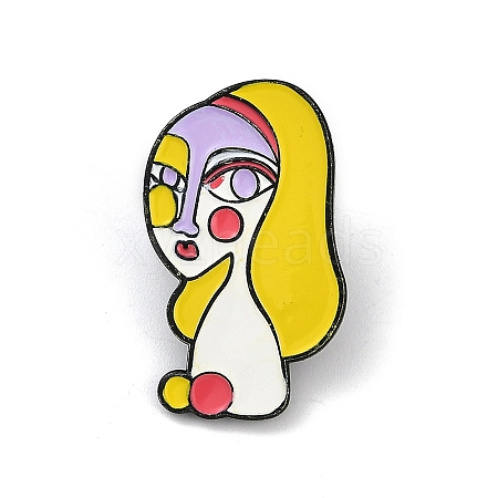 Abstract Lady Enamel Pins JEWB-R001-02EB-01-1