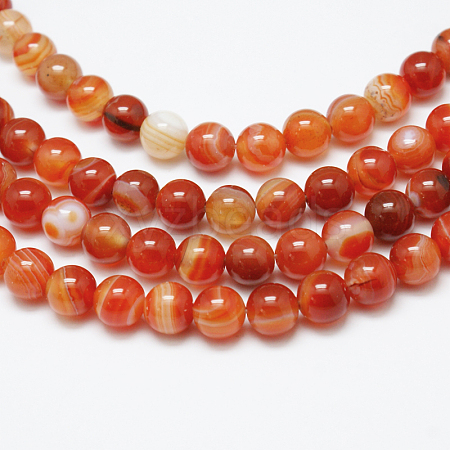 Natural Red Agate Bead Strands X-G-G880-05-8mm-1