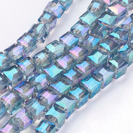 Electroplate Glass Bead Strands EGLA-R064-6mm-09-1