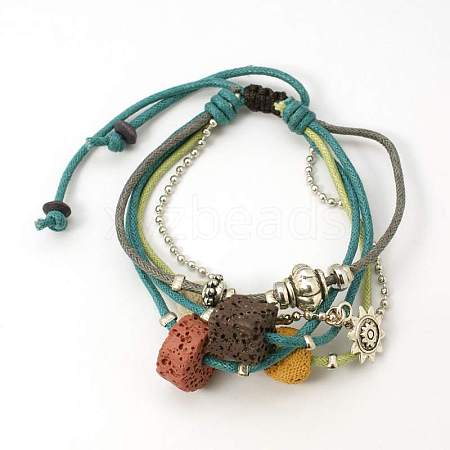 Lava Rock Beads Bracelets BJEW-D262-02-1