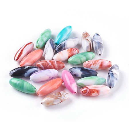 Acrylic Imitation Gemstone Beads MACR-E025-07-1