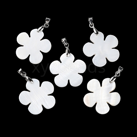 Natural White Shell Pendants BSHE-Z003-35P-1