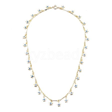 Brass Bar Link Chain Necklaces NJEW-JN03082-1