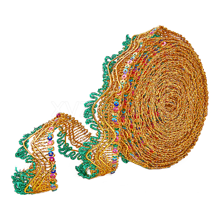 Sparkle Polyester Lace Ribbons OCOR-WH0080-16B-1