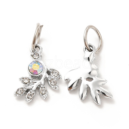 Rack Plating Alloy Rhinestone Pendants PALLOY-P289-57P-1