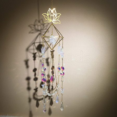 Metal Lotus Hanging Ornaments PW-WG48308-04-1