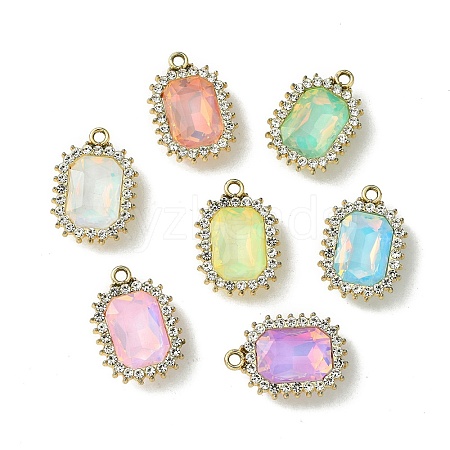 UV Plating Alloy Mixed Color Glass Rhinestone Pendants FIND-B039-03G-1