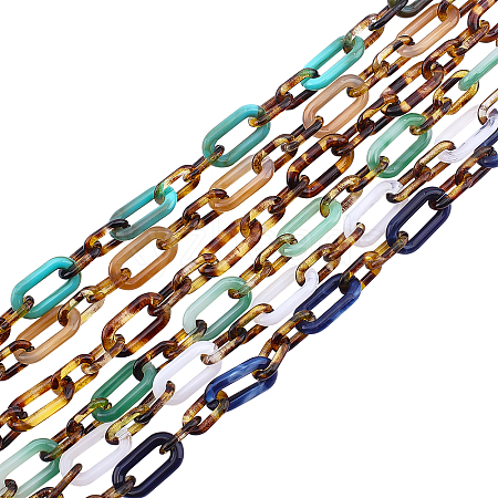 SUPERFINDINGS 6 Strands 6 Colors Handmade Acrylic Figaro Chains AJEW-FH0002-03-1