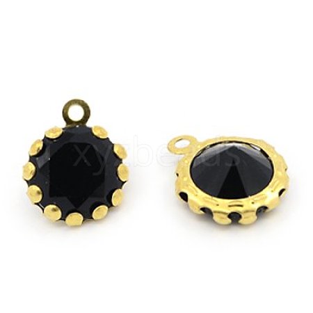 Brass Resin Rhinestone Pendants X-KK-K037-13mm-04-1