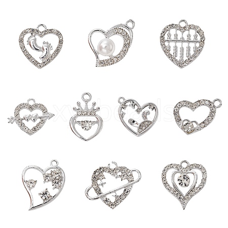 10Pcs 10 Style Alloy Pendants ALRI-YW0001-18P-1