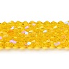 Transparent Electroplate Glass Beads Strands EGLA-A039-T3mm-L22-1
