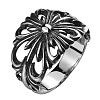 Punk Rock Style Unisex 316L Surgical Stainless Steel Hollow Flower Finger Rings RJEW-BB05942-10-2