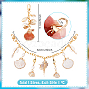 1Pc Natural Shell Charm Aluminium Curb Chains Bag Decorative Chains with 1Pc Pendant Decorations HJEW-PH02264-2