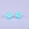 Printed Round Silicone Focal Beads SI-JX0056A-45-1
