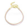 Polyester Cord Braided Bracelet Makings MAK-Z003-01G-23-1