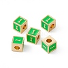 Rack Plating Brass Enamel Beads KK-B060-04G-02I-3