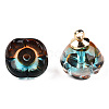Transparent Spray Painted Glass Charms GLAA-N035-031-G02-4