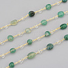 3.28 Feet Handmade Natural Green Agate Beaded Chains X-CHC-I031-11G-2