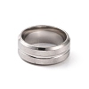 201 Stainless Steel Grooved Line Finger Ring for Women RJEW-I089-29P-2