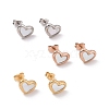 Heart 304 Stainless Steel Shell Stud Earrings STAS-D188-10-3