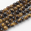 Natural Yellow Tiger Eye Bead Strands G-G735-71-4mm-A-1