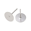 Tarnish Resistant 304 Stainless Steel Flat Round Blank Peg Stud Earring Findings STAS-S028-37-1