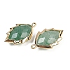 Natural Green Strawberry Quartz Faceted Leaf Pendants G-I375-04G-15-2