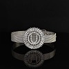 Brass Micro Pave Clear Cubic Zirconia Bangles for Women FS-WGA7409-25-1