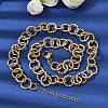 12MM Women's 304 Stainless Steel Textured Ring Link Chain Necklaces NJEW-A067-04G-1