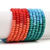Glass & Natural White Shell & Dyed Howlite Beads Strands G-Z135-C08-2x4mm-2