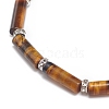 Natural Tiger Eye Column Beaded Stretch Bracelet BJEW-JB08989-04-4