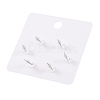 6 Pcs Brass Mirco Pave Clear Cubic Zirconia Ear Studs EJEW-S218-01P-03-2