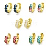 Brass Micro Pave Cubic Zirconia Hoop Earring EJEW-C088-29G-1