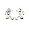 Platinum Plated Alloy Letter Pendants PALLOY-J718-01P-K-1