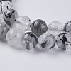 Natural Black Rutilated Quartz Beads Strands X-G-G448-8mm-13-3
