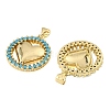 Brass Micro Pave Sky Blue Cubic Zirconia Pendants CU-CBA6938-07G-06-2