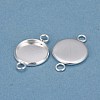 201 Stainless Steel Cabochon Connector Settings X-STAS-F191-15S-D-2