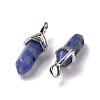 Natural Blue Sesame Jasper Pointed Pendants G-K329-28P-3