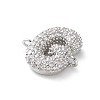 Brass Micro Pave Cubic Zirconia Letter Links KK-I717-04G-P-2
