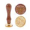 Brass Wax Seal Stamp with Handle AJEW-WH0184-0485-7