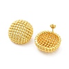 Rack Plating Half Round Brass Stud Earrings EJEW-M029-08G-2