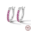 Rhodium Plated 925 Sterling Silver Hoop Earring for Women VR9878-5-1