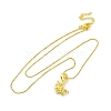 Brass Unicorn Pendant Necklaces for Women NJEW-C071-04G-4